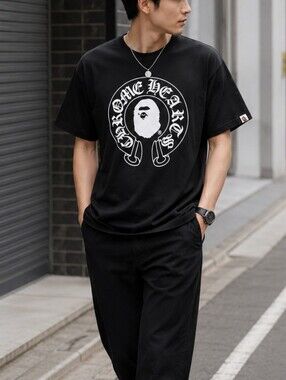 A Bathing Ape BAPE x Chrome Hearts Style Graphic Tee Size L Japan